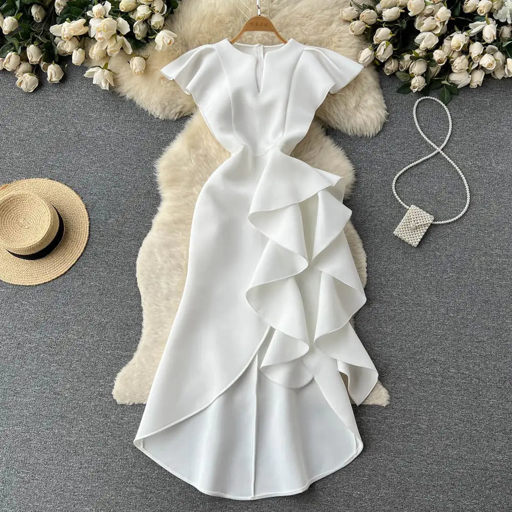 Irregular Waist Large Swing Dress Skirt