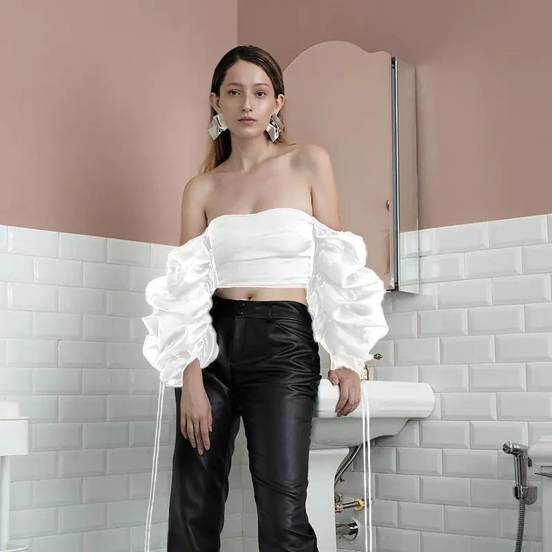 Fashionable Off-Shoulder Puff Sleeve Top for Women