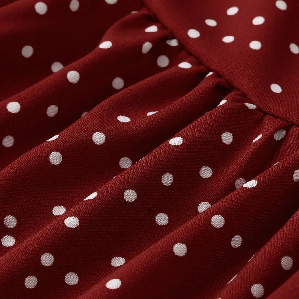 Women's Casual V-Neck Polka Dot Ruffle Dress (6 Colors)