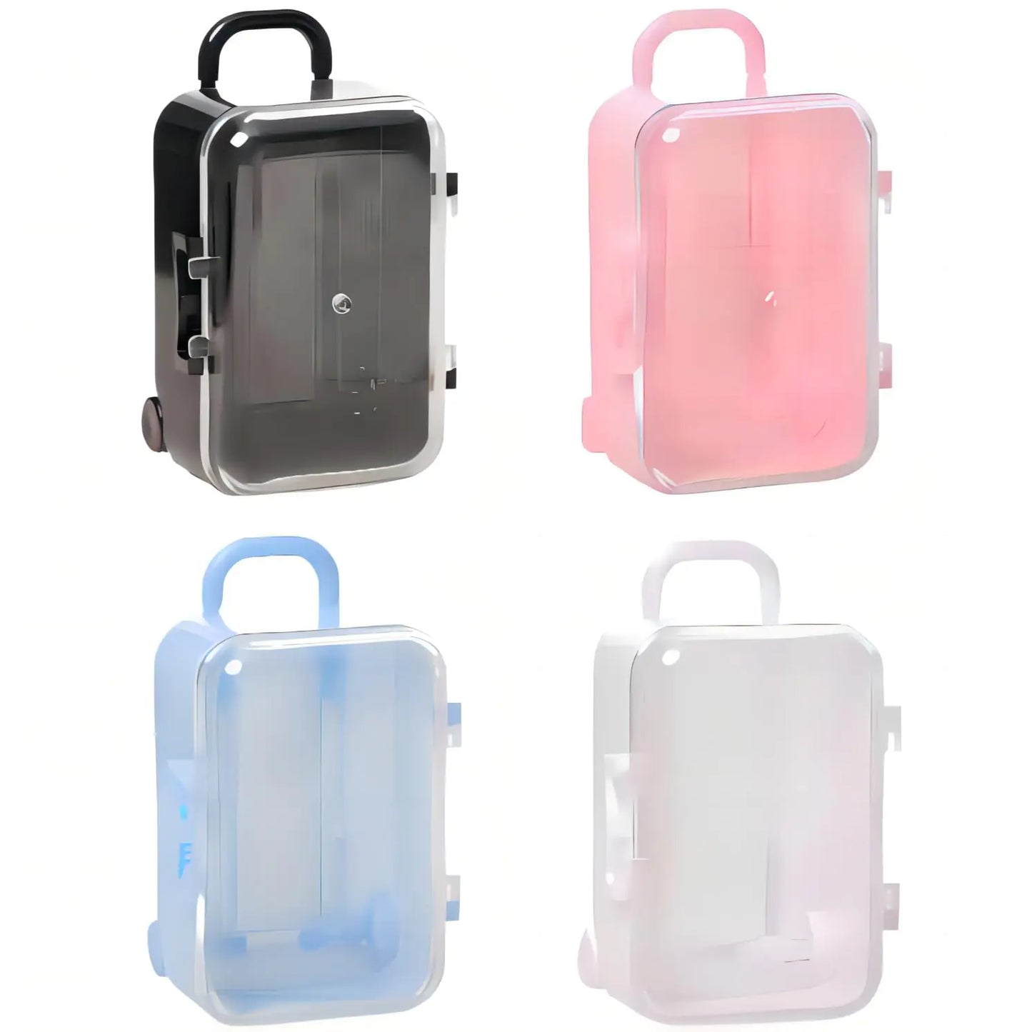 BaaSid 4PCS Mini Plastic Travel Suitcase Candy Box Suit for Doll Wedding Party DecorationDoll Suitcase Mini Luggagesuitcase Gift Box