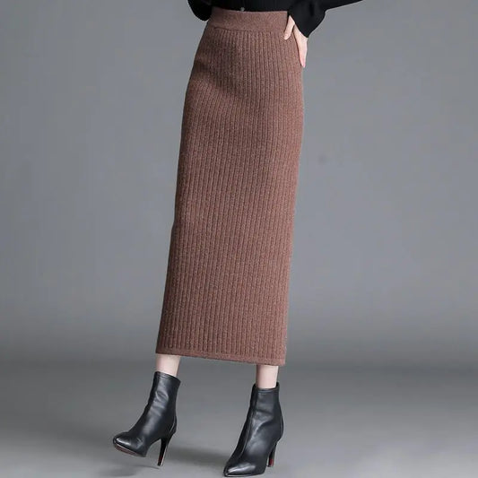 Thickened Women's Straight Knitted Skirt
